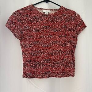 Women's Red Patterned Top top shop